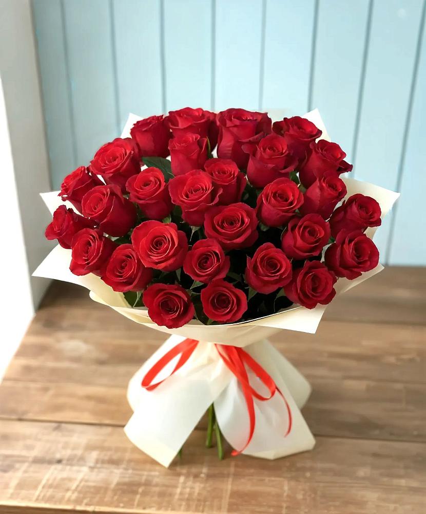 Букет 29 Красных роз в Зелёную Поляну