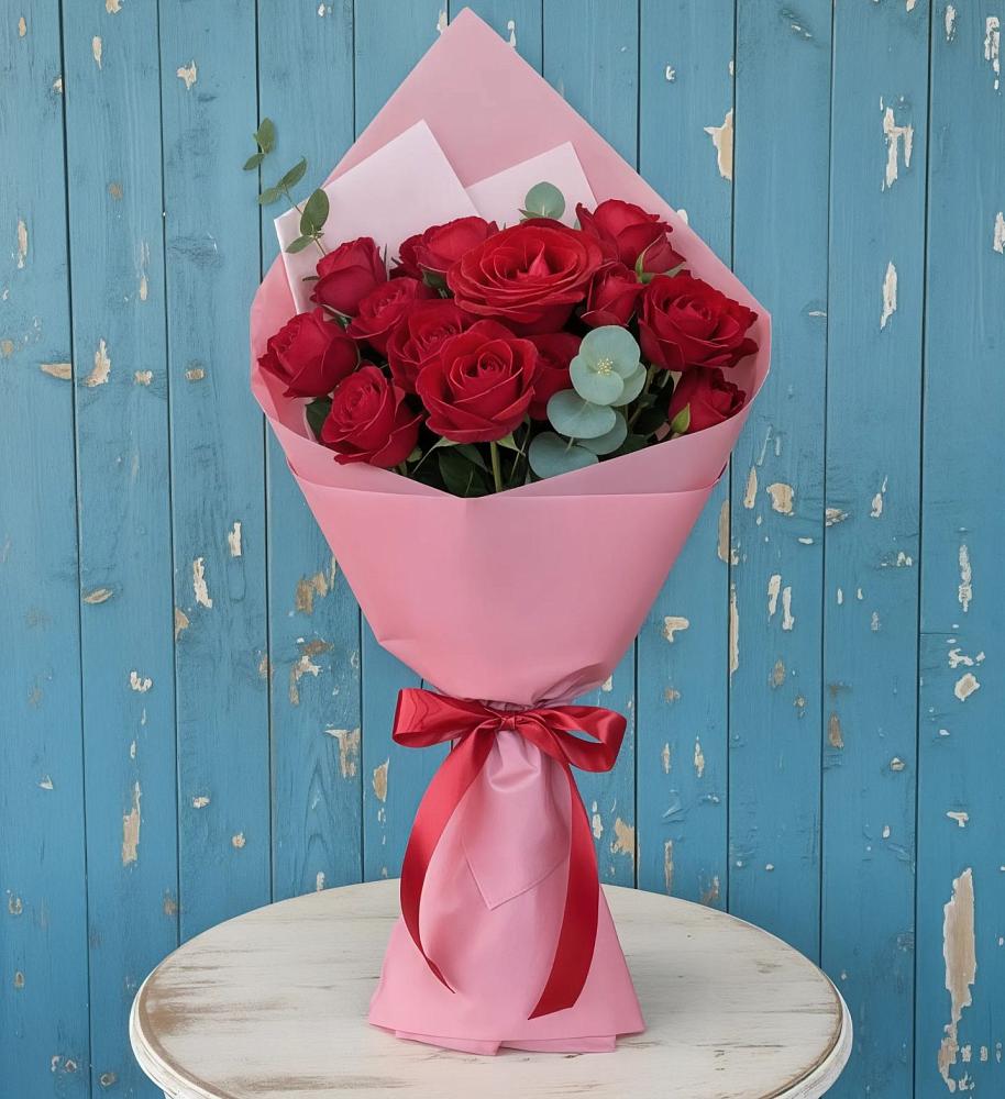 Букет цветов из: Розы в Зелёную Поляну