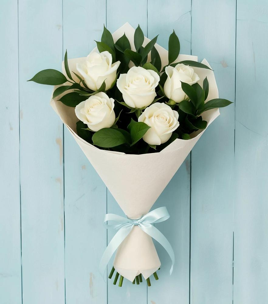 Букет цветов из: Розы в Зелёную Поляну