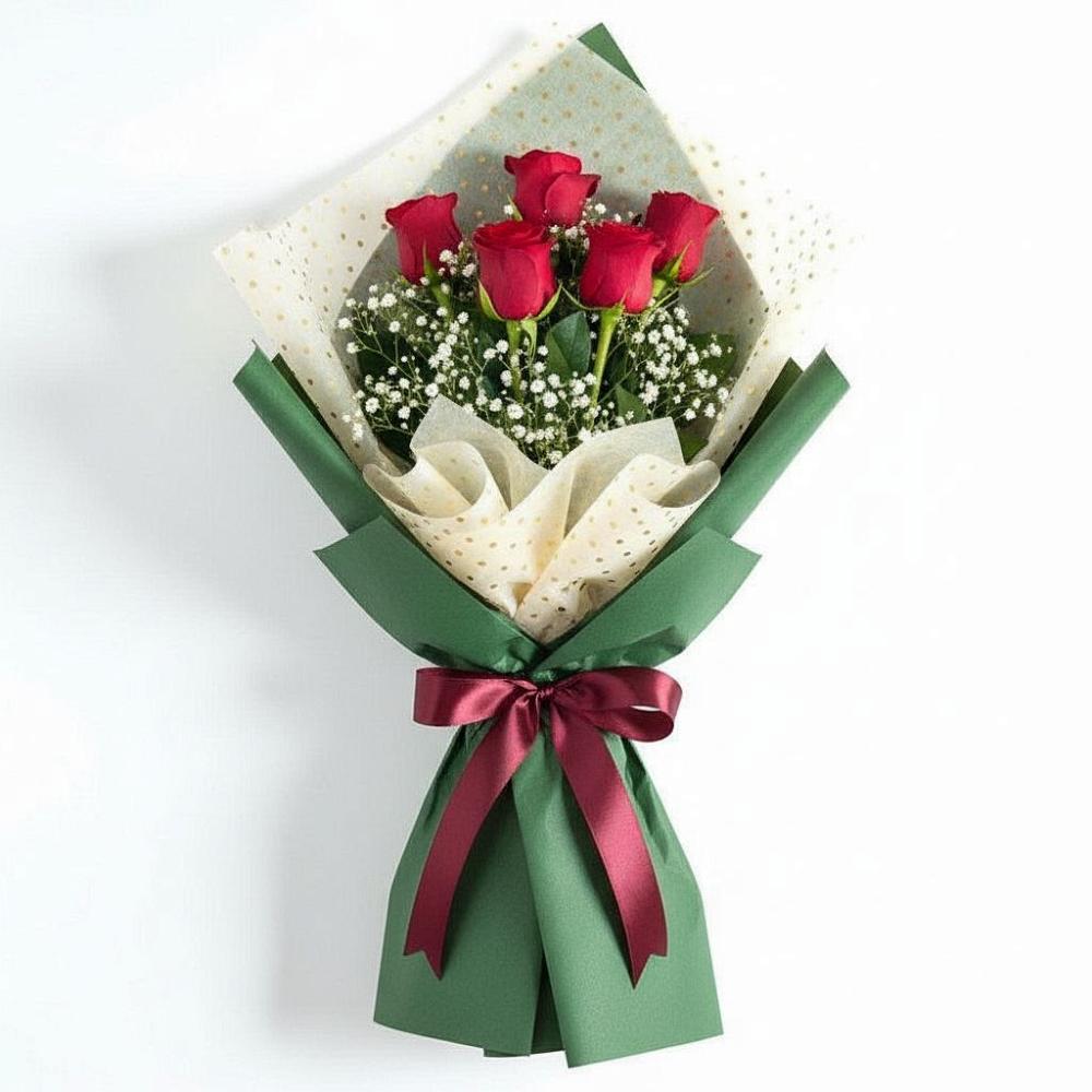 Букет цветов из: Розы в Зелёную Поляну