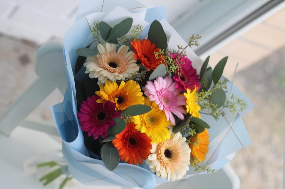 Букет цветов из: Герберы в Зелёную Поляну