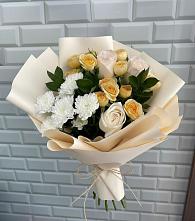Букет цветов из:  Розы и Хризантемы в Зелёную Поляну