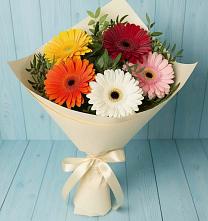 Букет цветов из:  Герберы #REPLACE_PRED# Зелёную Поляну