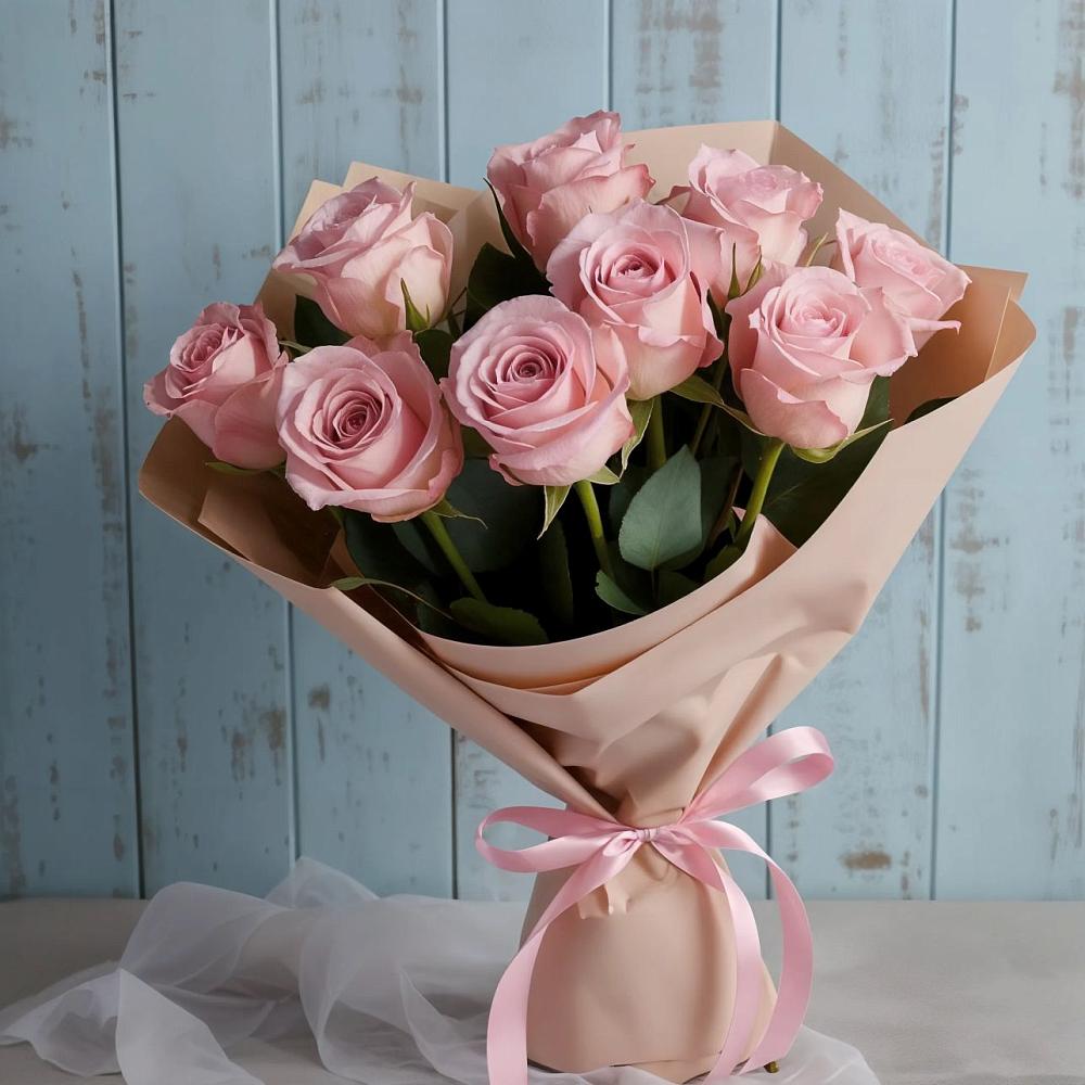 Букет цветов из: Розы в Зелёную Поляну