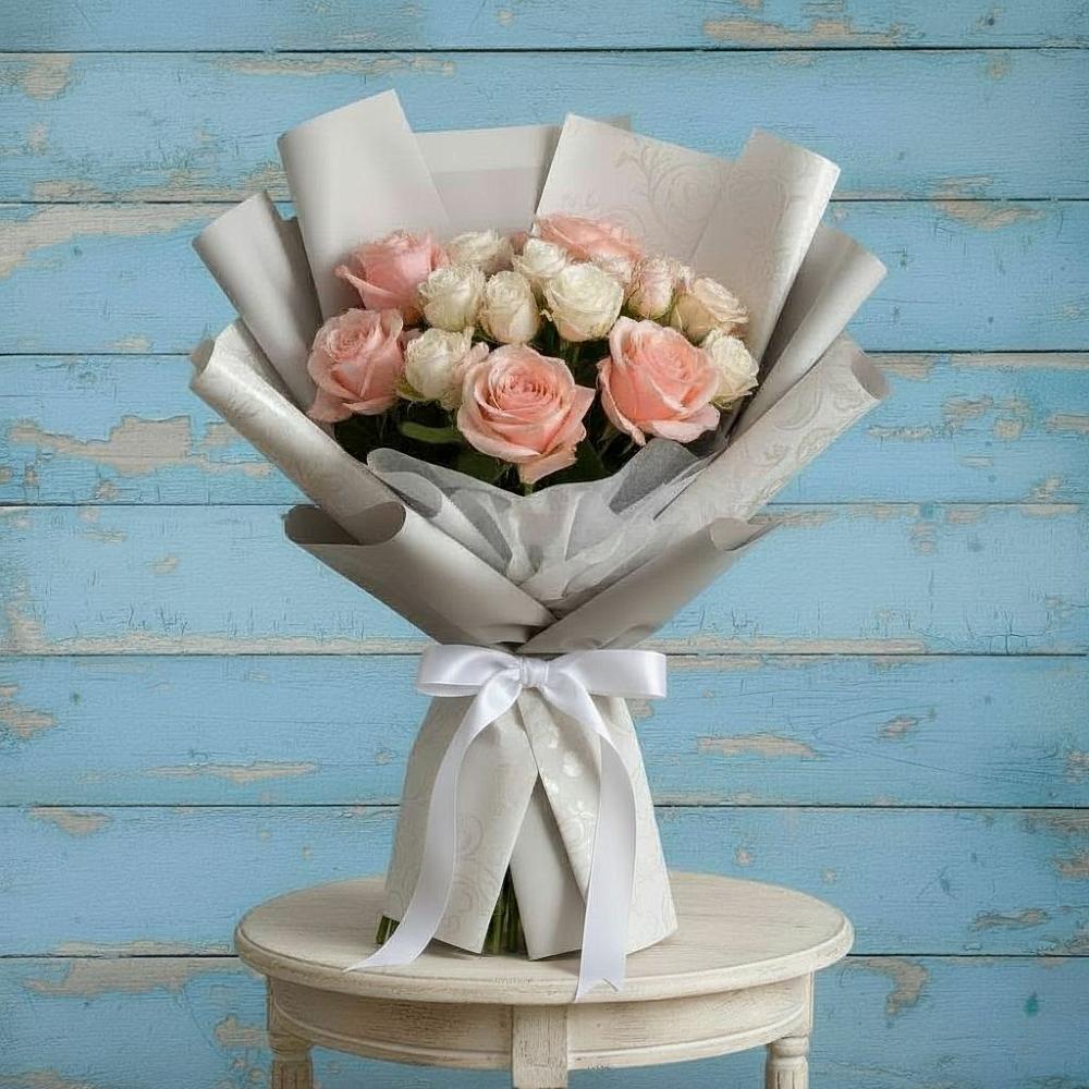 Букет цветов из: Розы в Зелёную Поляну