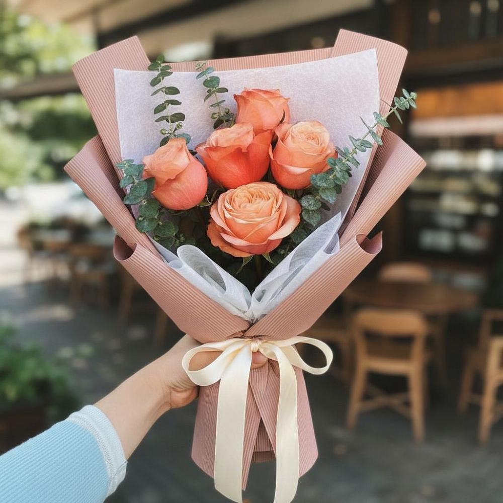 Букет цветов из: Розы в Зелёную Поляну