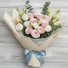 Букет цветов из:  Лизиантусы в Зелёную Поляну