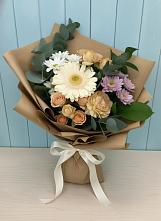 Букет цветов из:  Герберы и Хризантемы #REPLACE_PRED# Зелёную Поляну