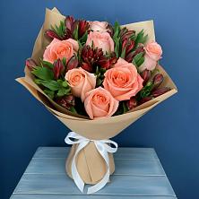 Букет цветов из:  Розы и Альстромерии в Зелёную Поляну