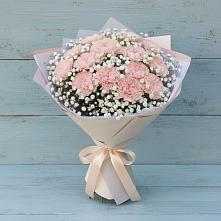 Букет цветов из:  Гвоздики в Зелёную Поляну
