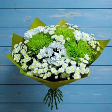 Букет цветов из:  Хризантемы в Зелёную Поляну