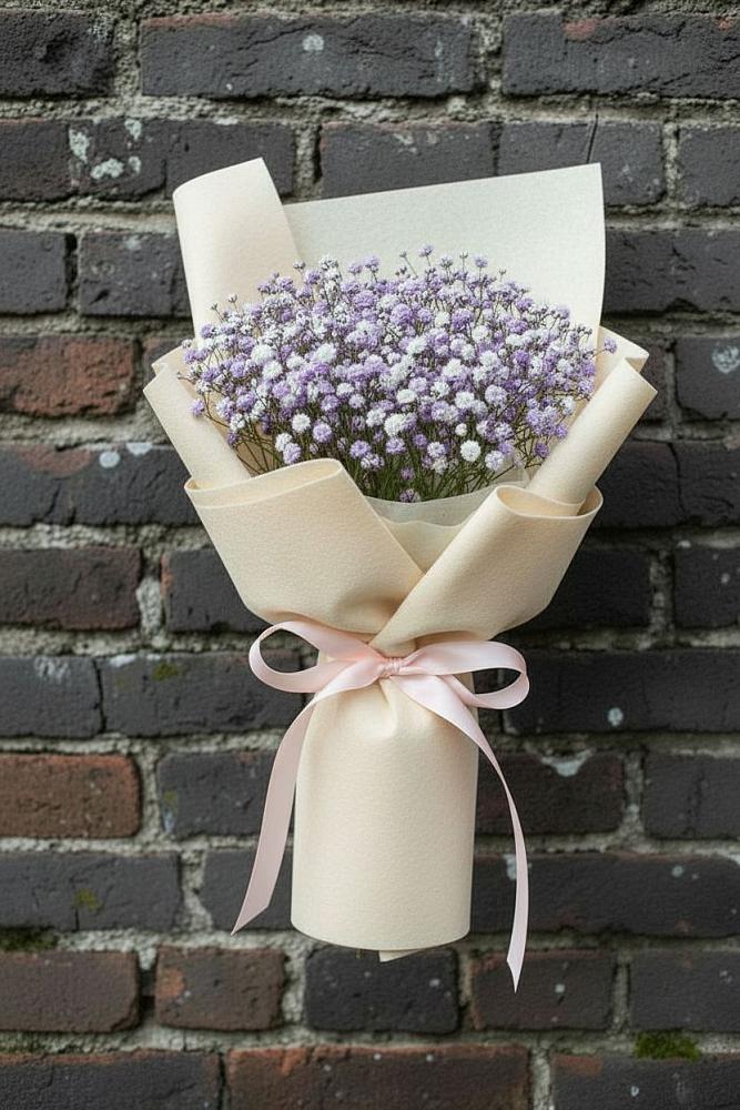 Букет цветов из: Гипсофила в Зелёную Поляну