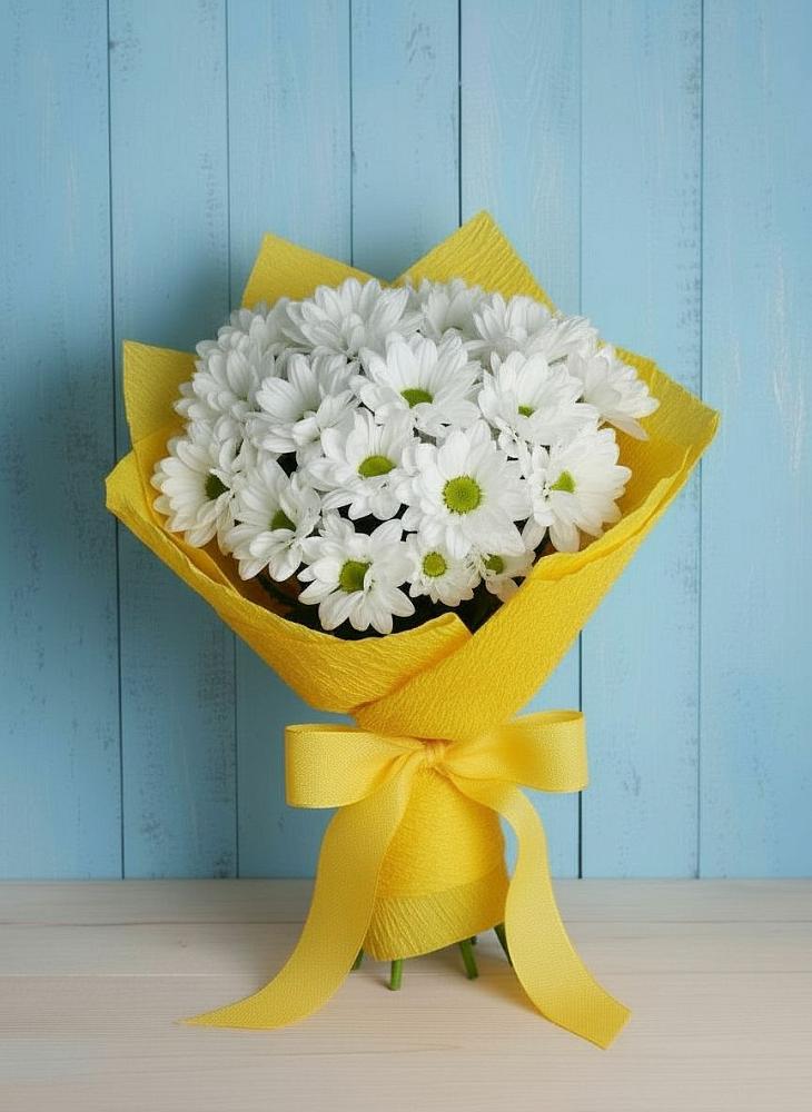 Букет цветов из: Хризантемы в Зелёную Поляну