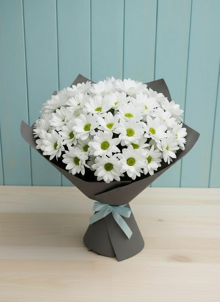 Букет цветов из: Хризантемы в Зелёную Поляну