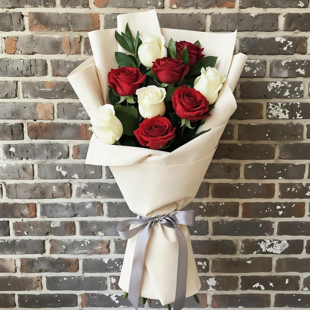 Букет цветов из: Розы в Зелёную Поляну