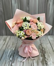 Букет цветов из:  Гвоздики, Розы и Хризантемы #REPLACE_PRED# Зелёную Поляну