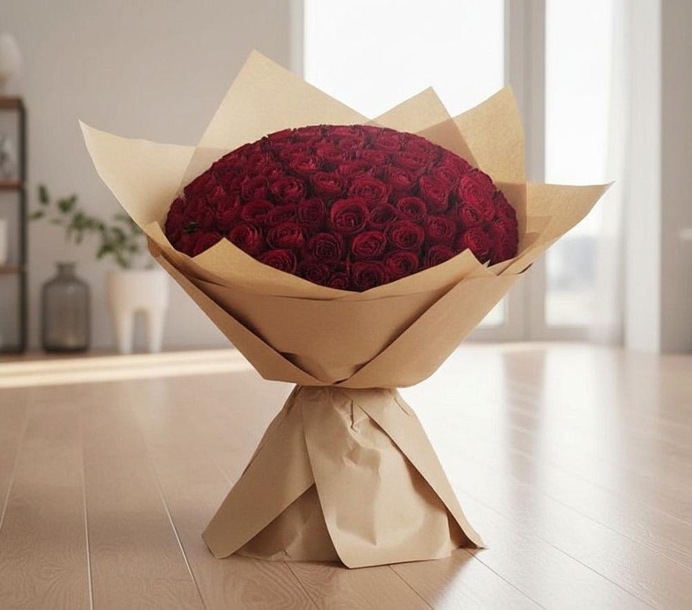 Букет 101 Красная роза в Зелёную Поляну