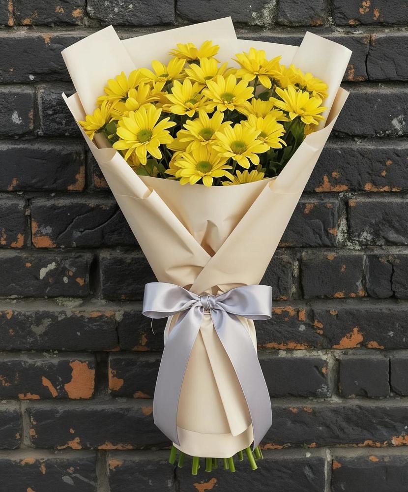 Букет цветов из: Хризантемы в Зелёную Поляну