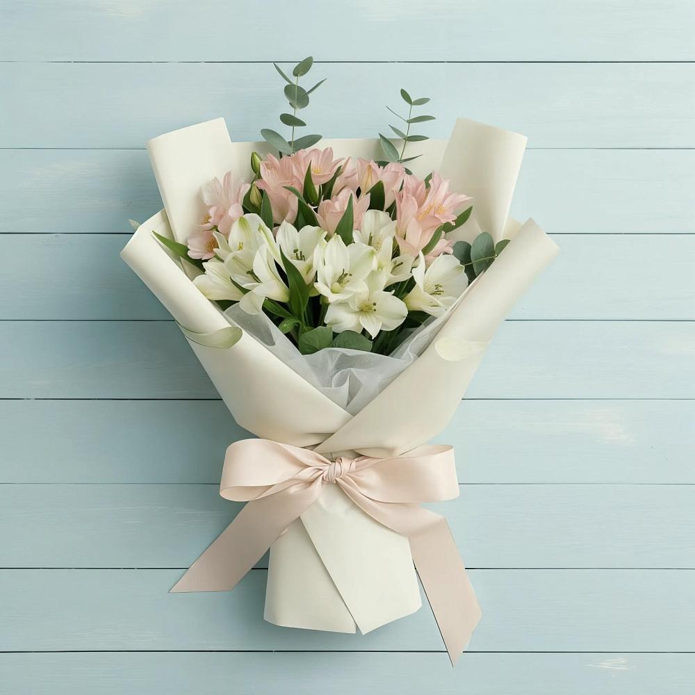 Букет цветов из: Альстромерии в Зелёную Поляну