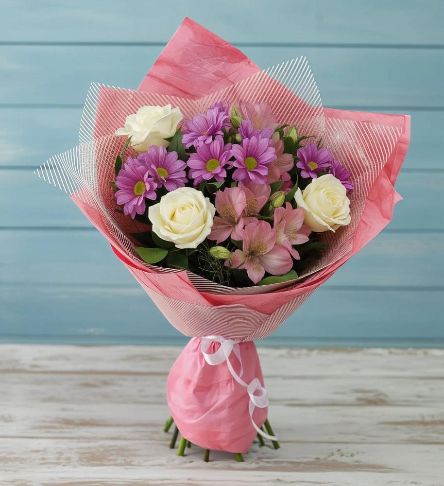 Букет цветов из: Герберы в Зелёную Поляну