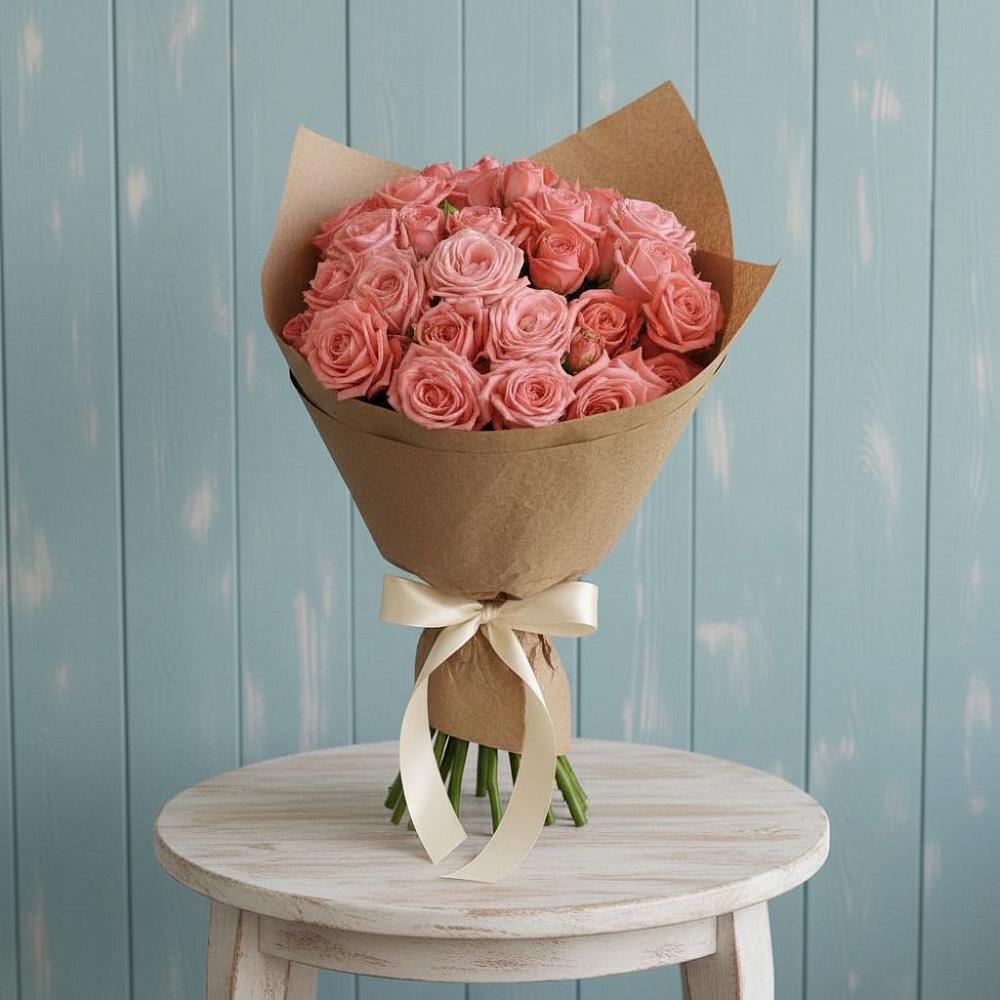 Букет цветов из: Розы в Зелёную Поляну