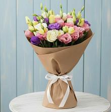 Букет цветов из:  Лизиантусы в Зелёную Поляну