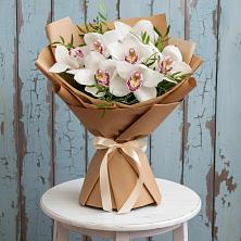 Букет цветов из:  Орхидеи и Розы в Зелёную Поляну